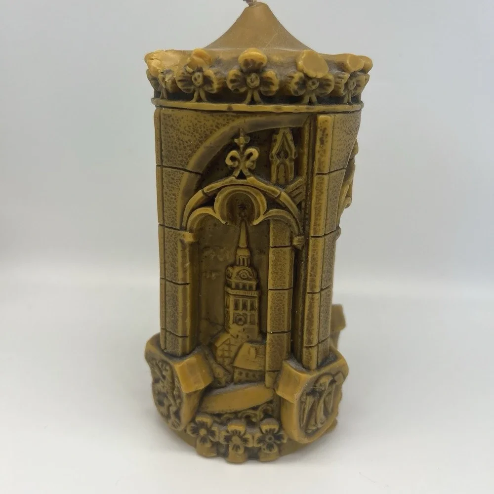 Vintage 1972 Germany Olympic Munich Relief Sculptural Hand Carved Candle